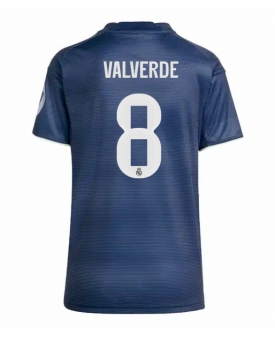 Billige Fotballdrakt Real Madrid Federico Valverde #8 Replika Bortedrakt Dame 2025-26 Kortermet Billige Fotballdrakt Real Madrid Federico Valverde #8 Replika Bortedrakt Dame 2025-26 Kortermet